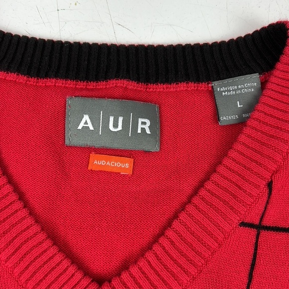 Men's  AUR red sleeveless athletic golf vest - Picture 2 of 7